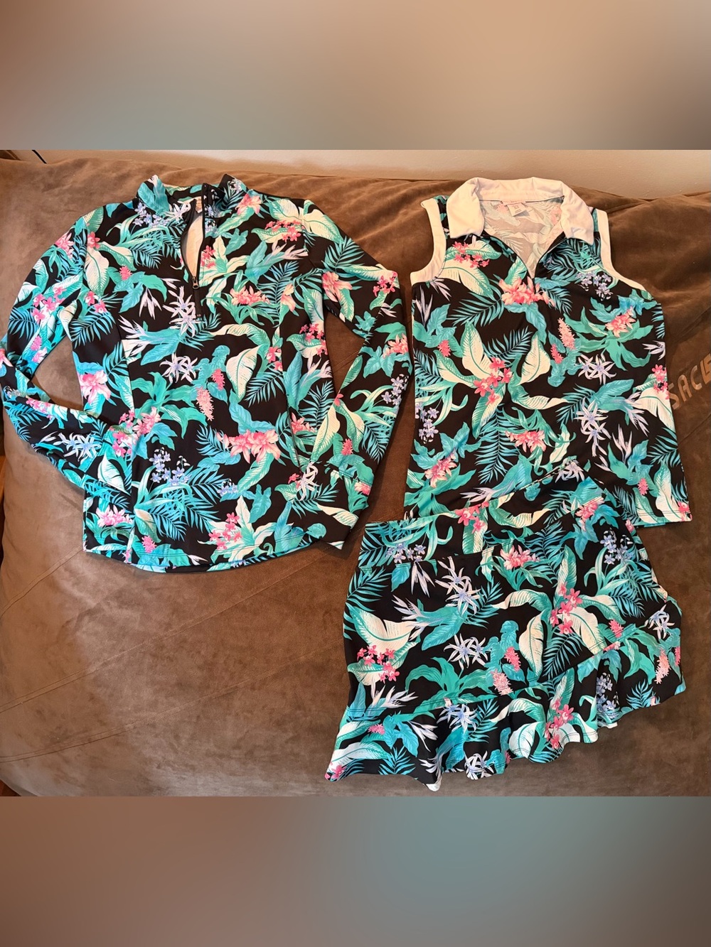 Tommy Bahama Tropical 3-pc set LS top/jacket and Top and Skirt Ensemble